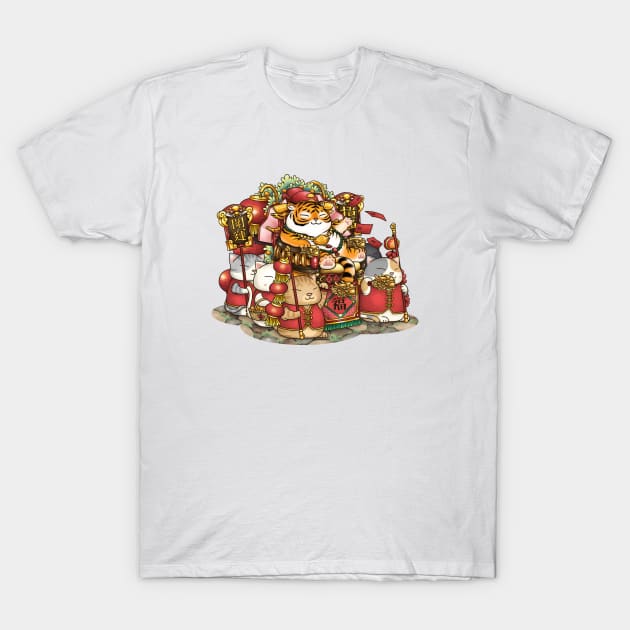 Chinese New Year Cute Tiger and Cat T-Shirt by Takeda_Art